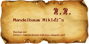 Mandelbaum Miklós névjegykártya
