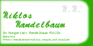 miklos mandelbaum business card